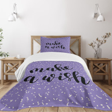 Uplifting Wish Slogan Bedspread Set