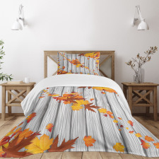 Fall Maple Leafs Tree Bedspread Set