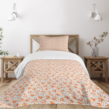 Squirrels Colorful Flowers Bedspread Set