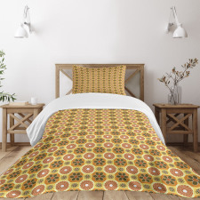 Abstract Floral Damask Bedspread Set