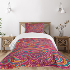 Colorful Vibrant Waves Bedspread Set