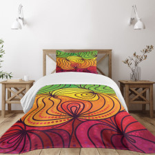 Colorful Tangled Lines Bedspread Set