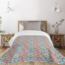 Soft Colored Tangled Lines Bedspread Set