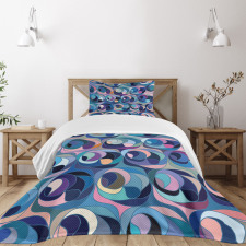 Motley Retro Curvy Shapes Bedspread Set