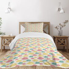 Multicolored Cumulus Clouds Bedspread Set