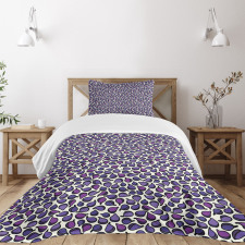 Abstract Figs Purple Tone Bedspread Set