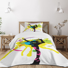 Dancing Girl Pattern Bedspread Set