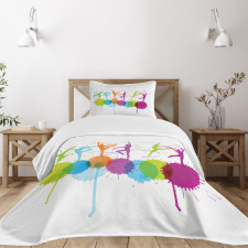 Ribbon Dance Pattern Bedspread Set