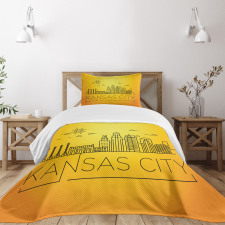 Minimal Linear City Bedspread Set