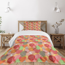 Jumbled Summer Fruits Bedspread Set