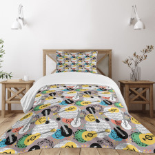 Guitars Notes Bedspread Set