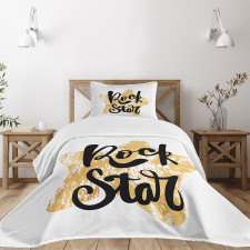 Rock Star Words Bedspread Set