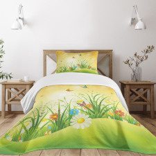 Colorful Meadow Scenery Bedspread Set