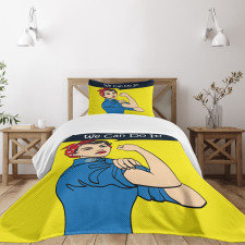 We Can Do It Woman Bedspread Set