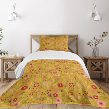 Heart Shapes Foliage Bedspread Set