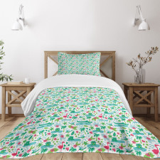 Tropical Animals Pattern Bedspread Set