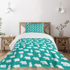 Funny Posing Wild Animal Bedspread Set