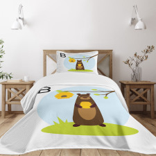 Funny Mammal Kids Alphabet Bedspread Set