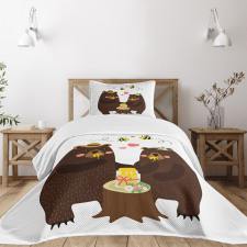 Forest Party Having Fun Bedspread Set