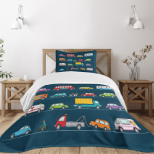 Trucks Van Bikes Bedspread Set