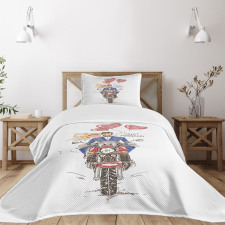 Wedding on Bike Bedspread Set