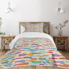 Colorful Rectangles Bedspread Set
