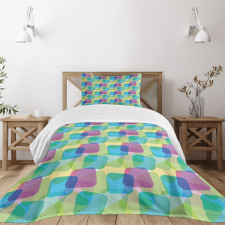 Skewed Squares Overlap Bedspread Set