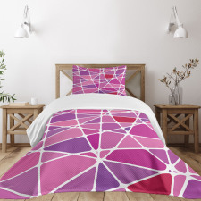Uneven Color Blocks Bedspread Set