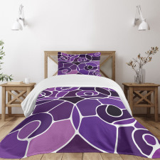 Purple Shaded Spirals Bedspread Set