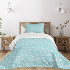 Curly Waves Pattern Bedspread Set