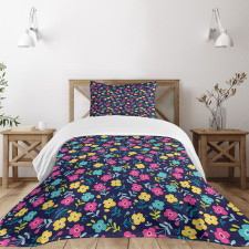 Colorful Summer Blossoms Bedspread Set