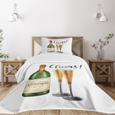 Watercolor Cheers Sketch Bedspread Set