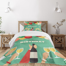 Happy Birthday Greeting Bedspread Set