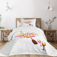Colorful Champagne Splash Bedspread Set