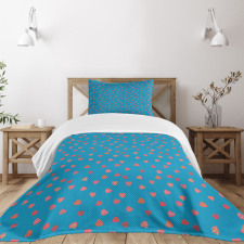 Hearts with Stars and Dots Bedspread Set