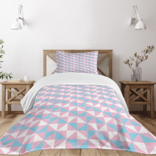 Diagonal Square Shapes Bedspread Set