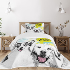 Best Friends Typography Bedspread Set