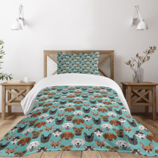 Polygonal Art Different Breeds Bedspread Set