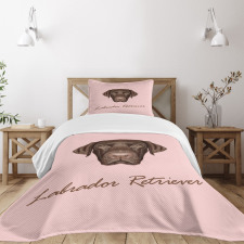 Modern Retriever Portrait Bedspread Set