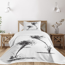 Hurricane in Sketch Style Bedspread Set