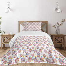 Colorful Pastel Plumage Bedspread Set