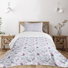 Romantic Floral Butterflies Bedspread Set