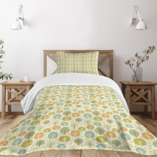 Trees Hearts and Flowers Bedspread Set