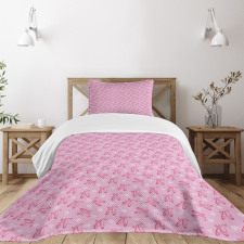 Pointe Shoes with Flowers Bedspread Set