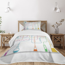 Beakers with Solution and Tubes Bedspread Set