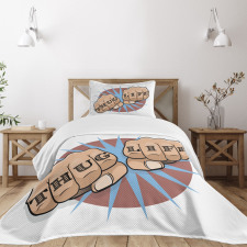 Punching Fists Comic Book Bedspread Set