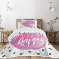 Watercolor Spot with Words Bedspread Set