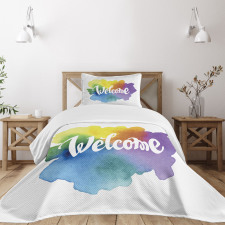 Watercolor Vintage Style Bedspread Set