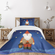 Elf at Night with a Lantern Bedspread Set