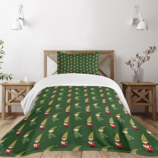 Elves with Dove Birds Clove Bedspread Set